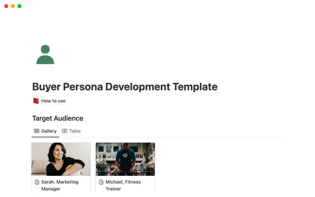 Buyer Persona Development Template